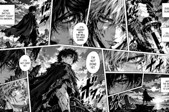 draw anime manga comic book art illustration, webtoon manhwa art