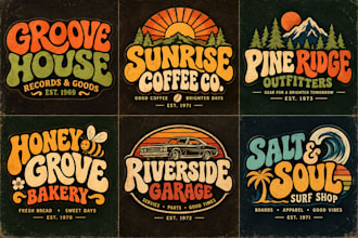 design or redesign vintage retro badge, emblem and classic logo