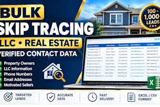 do bulk skip tracing, llc skip trace and real estate lead generation
