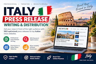 write and distribute seo optimized press release to italian news websites