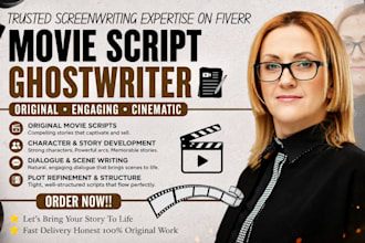 write, edit, format, proofread movie script, TV series screenwriting final draft