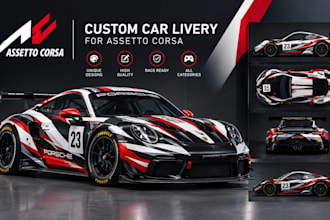 design custom assetto corsa car livery, sim racing livery