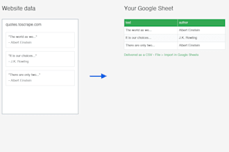 scrape website data straight into a google sheet