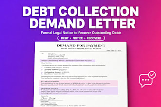 draft a formal legal demand letter for debt collection