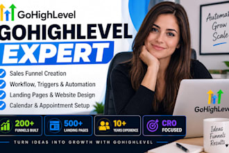 design gohighlevel landing page, ghl salesfunnel, ghl automation, custom funnel