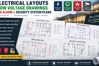electrical layouts low voltage drawings fire alarm and security system plans