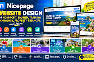 design nonprofit tourism training technology property financial nicepage website