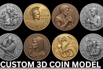 sculpt custom 3d coin bas relief challenge medallion coin stl model for printing