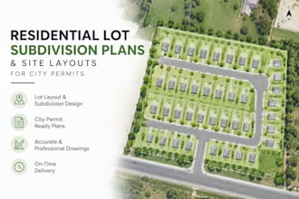 design residential lot subdivision plans and site layouts for city permits