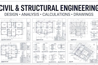 do civil and structural engineering design, analysis, calculations and drawings