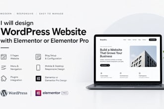 design wordpress website with elementor or elementor pro