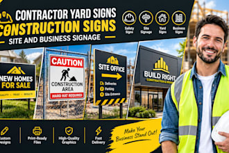 design contractor yard signs, construction signs, site and business signage