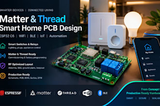 design matter thread esp32 c6 smart home switch relay pcb iot wifi automation