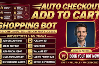 build shopping bot, ecommerce bot, product bot, python bot, monitoring bot
