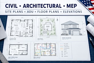design civil architectural mep site plans adu floor plans and elevations