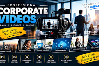 create a professional corporate video, commercial and company promo
