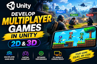 develop multiplayer games in unity 2d and 3d
