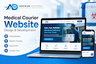 build a medical courier website with booking, tracking and quote form