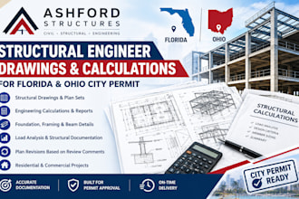 do structural engineer stamp report drawings for florida ohio city permit