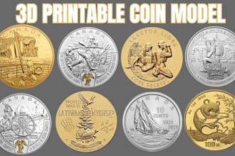 create a custom 3d coin challenge coin medallion bas relief and 3d printable stl