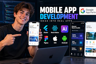 build flutter react native ai mobile app development IOS android ai app creation