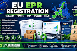 handle epr registration and compliance for germany, france, italy, sweden, spain