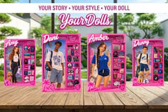 create a custom personalized doll box and ai art
