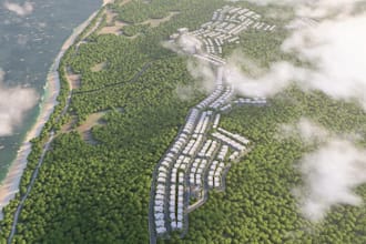 design 3d large scale residential masterplan housing community site plan render