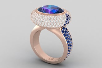 design jewelry cad models and renders for rings, pendant, for 3d printing