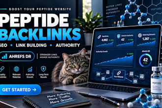 build peptide SEO backlinks peptide website increase domain rating ur ahrefs
