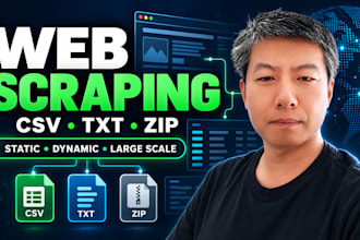do fast reliable data scraping to CSV txt or zip