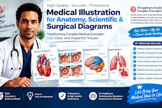 create detailing illustration for medical anatomy, scientific, surgical diagram