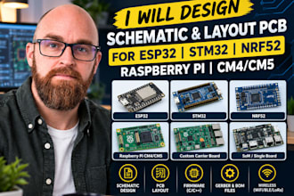 design schematic, layout pcb for esp32, stm32, nrf52, raspberry pi, cm4, cm5