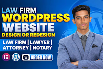 design a professional law firm website with elementor