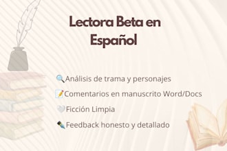 be your beta reader for fiction and clean reads