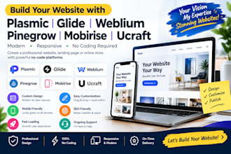 build glide weblium pinegrow mobirise ucraft pixieset business portfolio website
