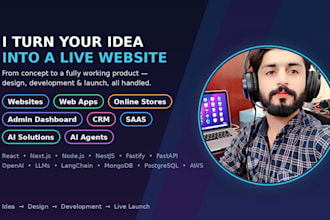 develop a full stack web app, saas platform or ai apps