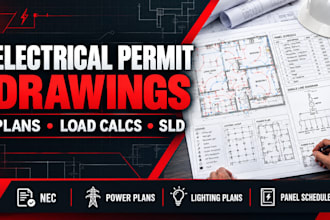 create electrical permit drawings, electrical plans  permit ready designs