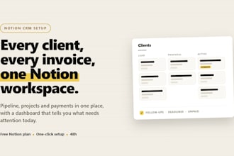set up a custom notion CRM and client tracker for freelancers