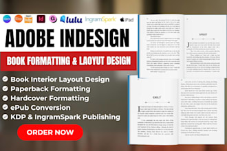 adobe indesign book formatting, book interior layout design for kdp publishing