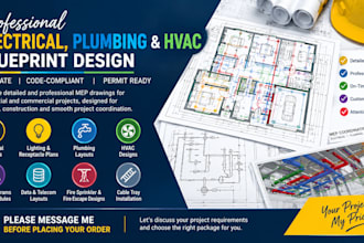 design hvac, electrical, plumbing mep drawing and commercial permit plans