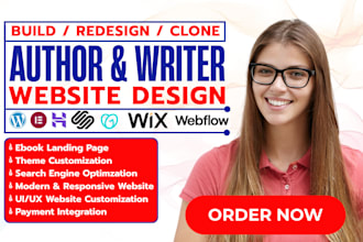 build author website ebook landing page writer website book author website