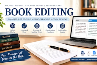 book editing for manuscripts, proofreading and copy review