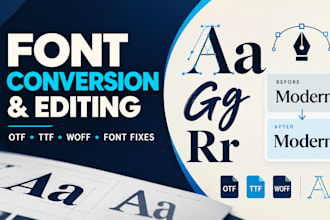 edit, redesign logo, change fonts, colour, convert your custom fonts to vectors
