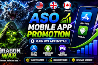do mobile app promotion, ios app installs, app prom0 video, game promotion