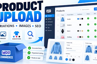 upload your woocommerce products with variations and SEO