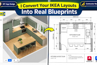 convert your ikea kitchen planner or home designer layout into blueprints