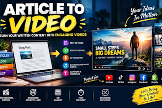 convert your article, blog or script into a professional youtube video
