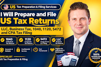 prepare and file US tax returns, business tax, 1040, 1120, 5472, CPA tax filing