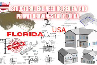 do structural engineering review and permit drawings mep for florida stamp